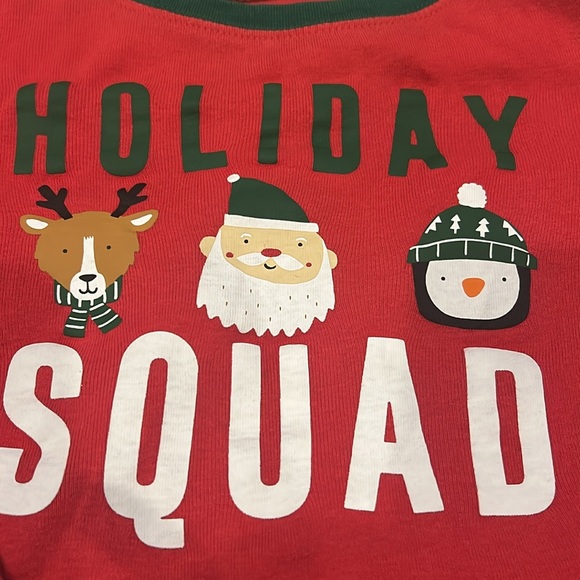 Carter’s Christmas Xmas Design Fleece Cotton Red Green Pajama Set in Size 4T - Picture 3 of 8